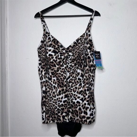 SWIM SOLUTIONS Plus Size Knotted Flyaway Fauxkini One-Piece Swimsuit Size 20W - Picture 6 of 12